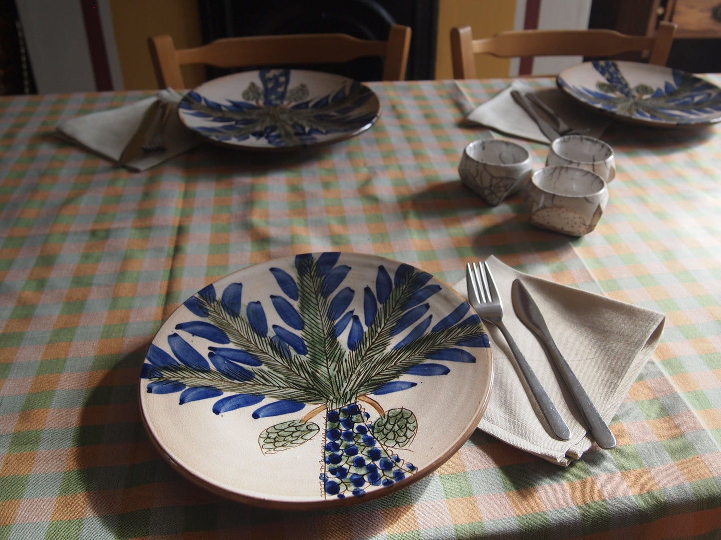 Hand loomed linen tablecloth